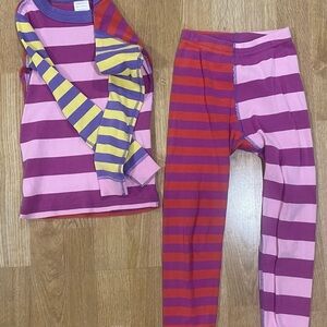 Hanna Andersson Striped Pajama Set - Pink, Purple, Yellow, Red